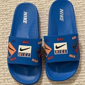 NWOT UNISEX Nike Blue Custom Made Slide Sandals